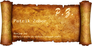 Petrik Zobor névjegykártya